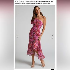 Showpo One Shoulder Ruffle Tulip Midi Dress